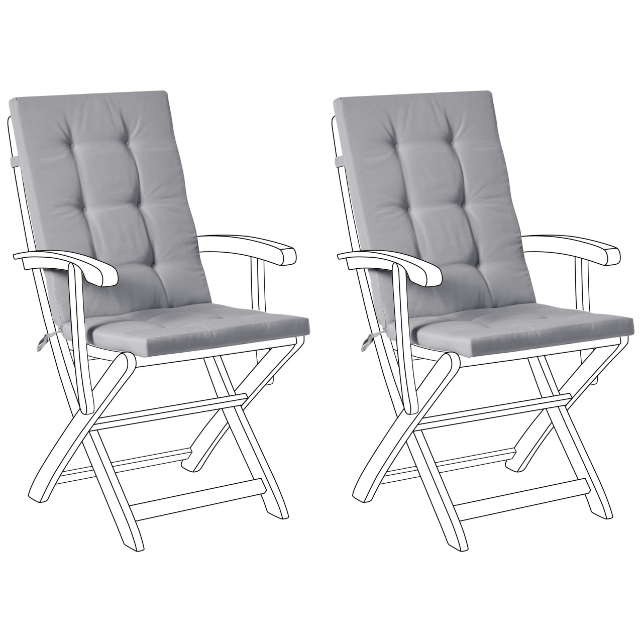Cojines Maui Premium asiento y respaldo tejido gris claro conjunto 2