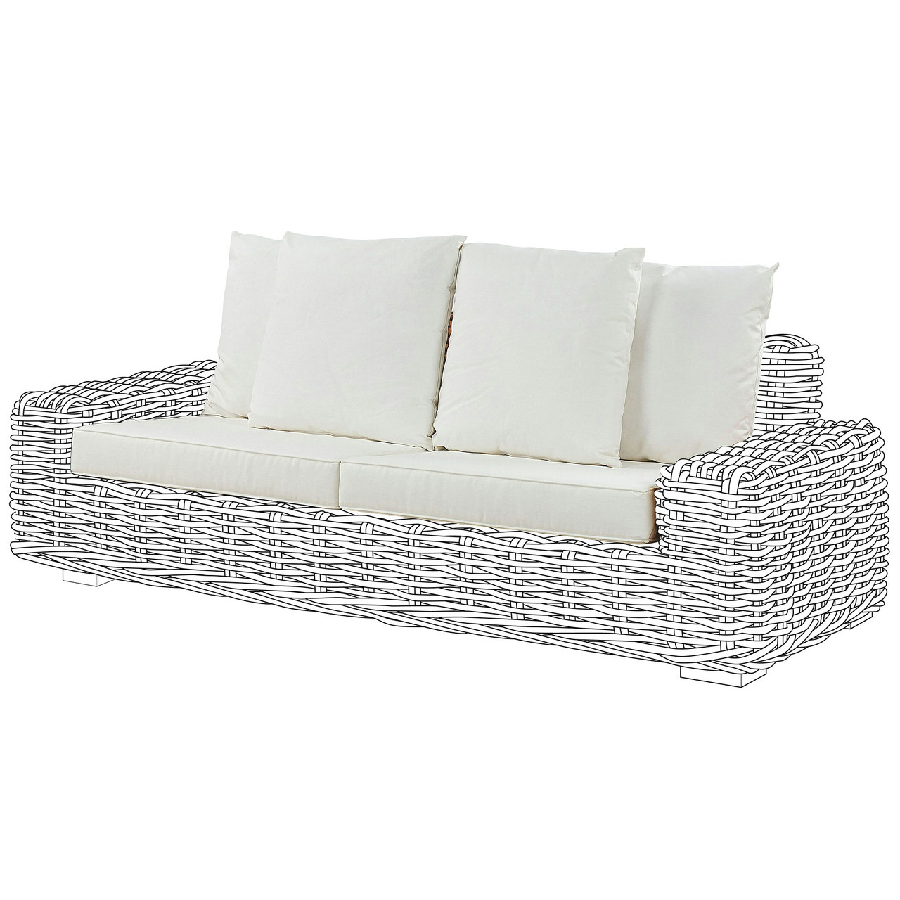 Forli outdoor cushion covers in fabric white