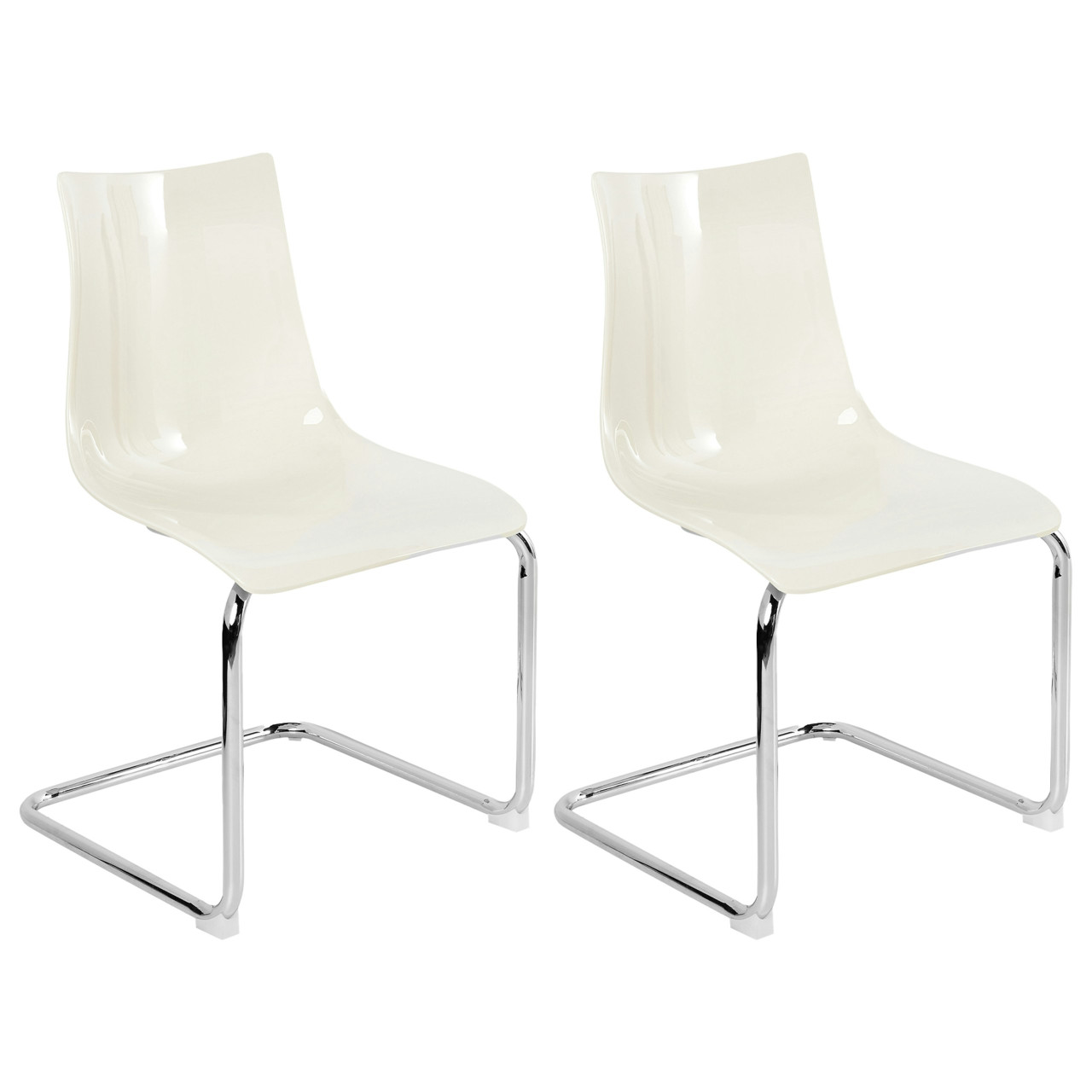 Silla cantilever Marshall en policarbonato blanco