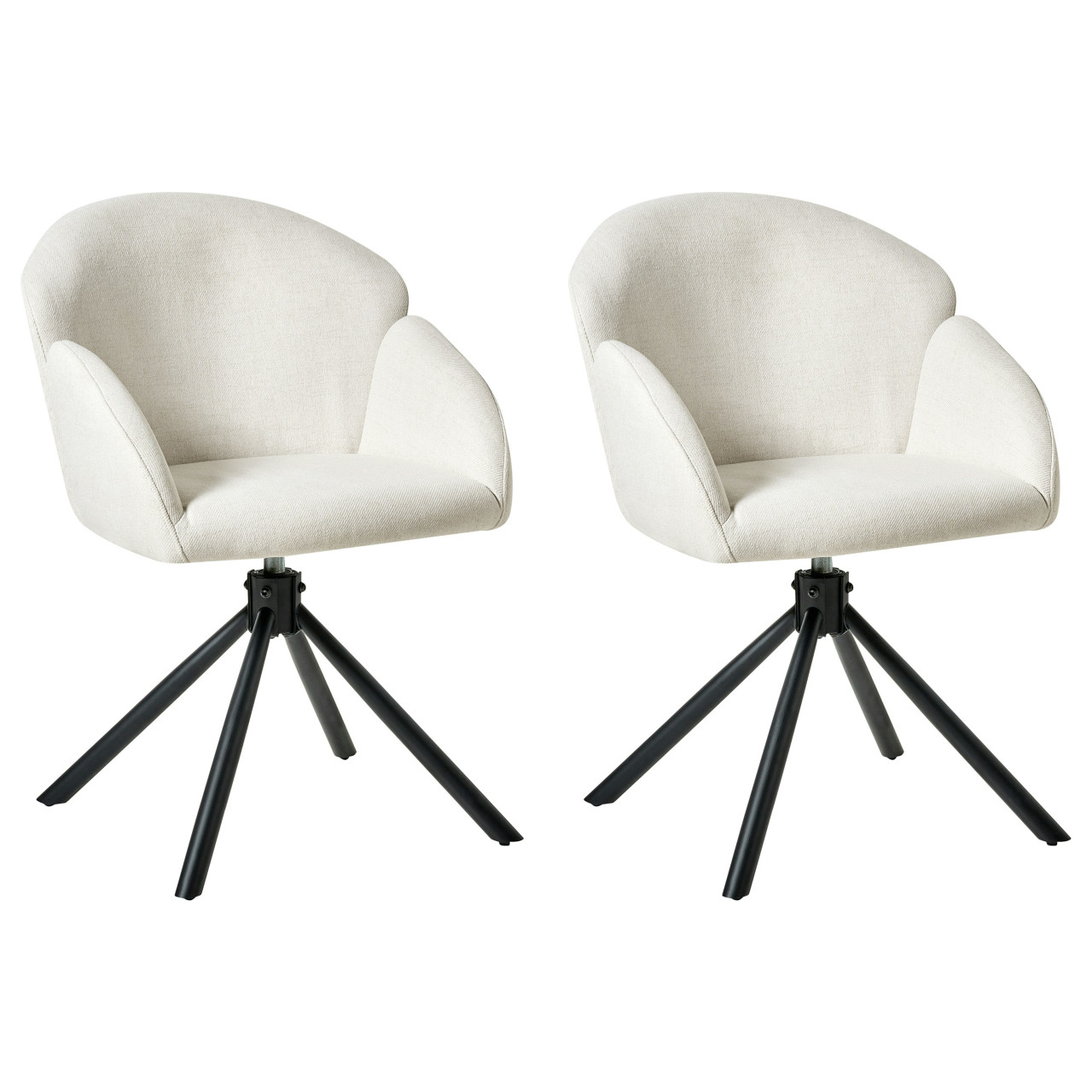 Maybee swivel fabric dining chair set of 2