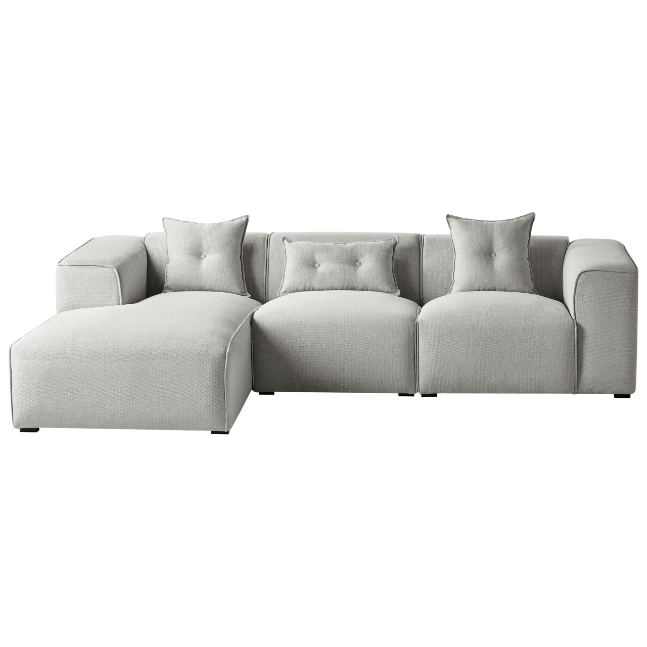 Sofá esquinero Dolva tejido gris chaise derecha