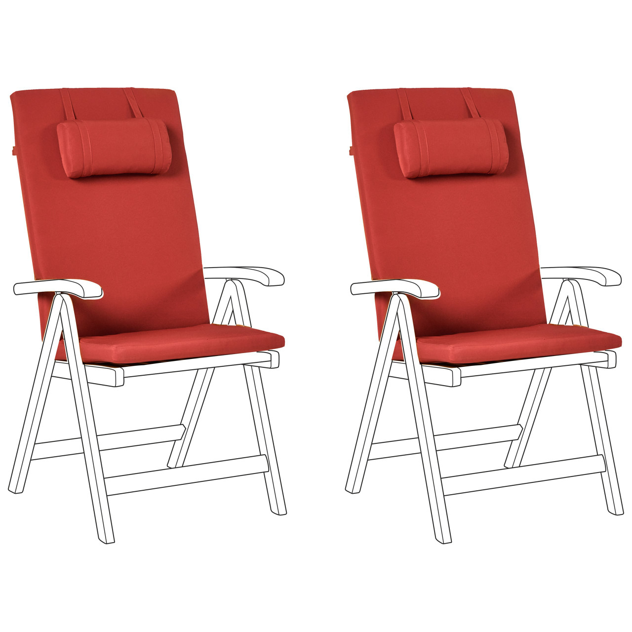 Java Amantea fabric seat and back cushions red set of 2