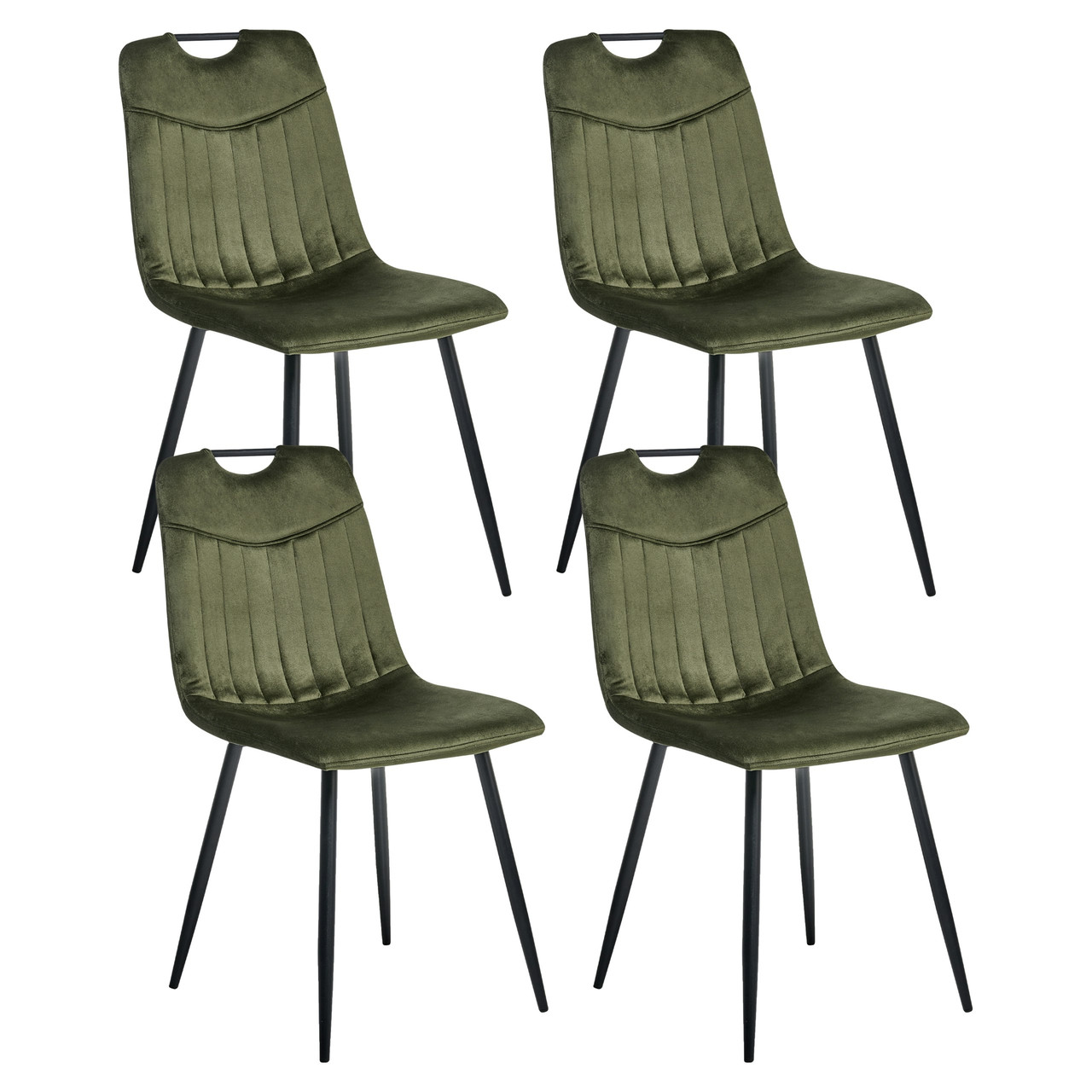 Argyle dining chair velvet green with metal legs