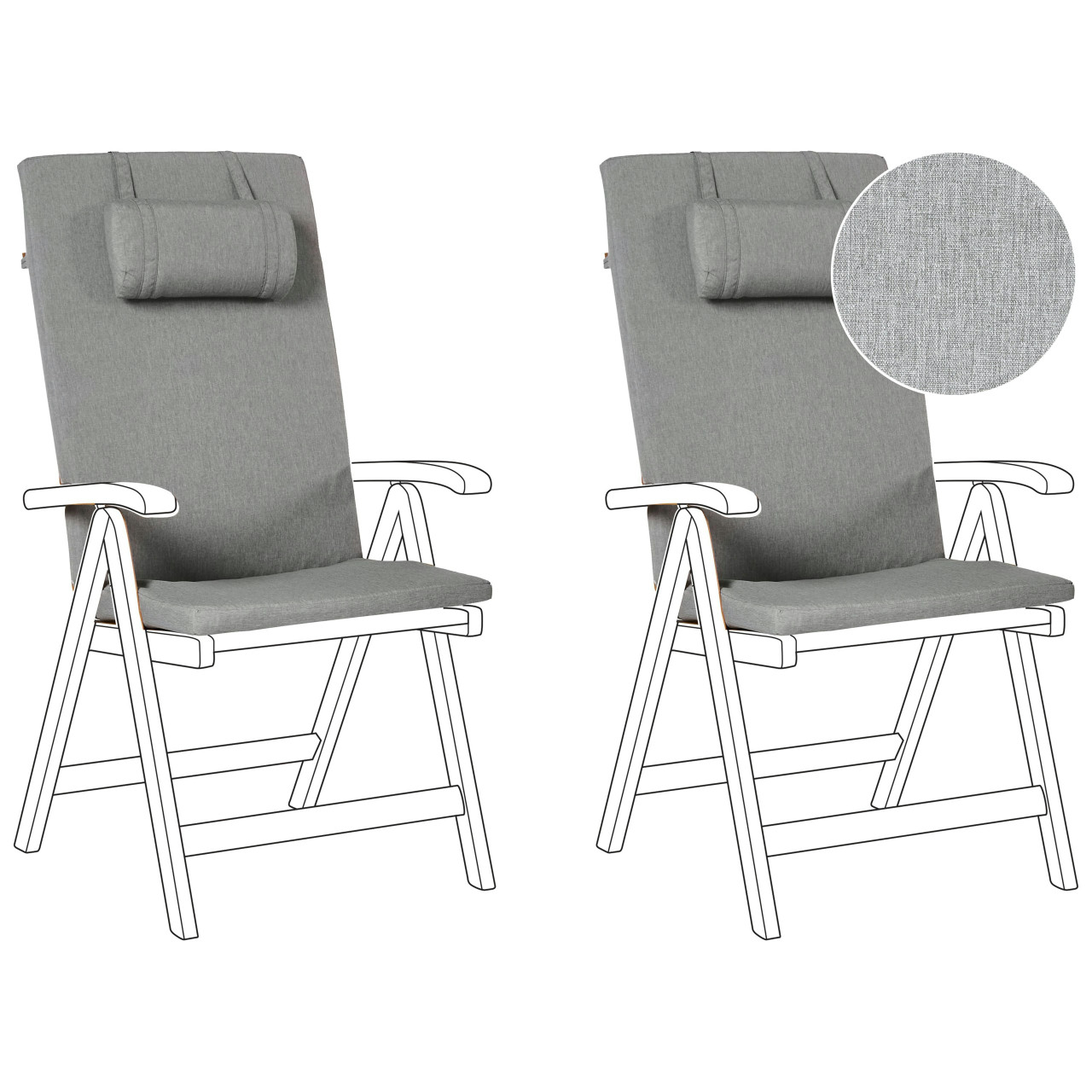 Cojines de asiento para silla de jardín Java/Amantea 50 x 70 cm gris jaspeado