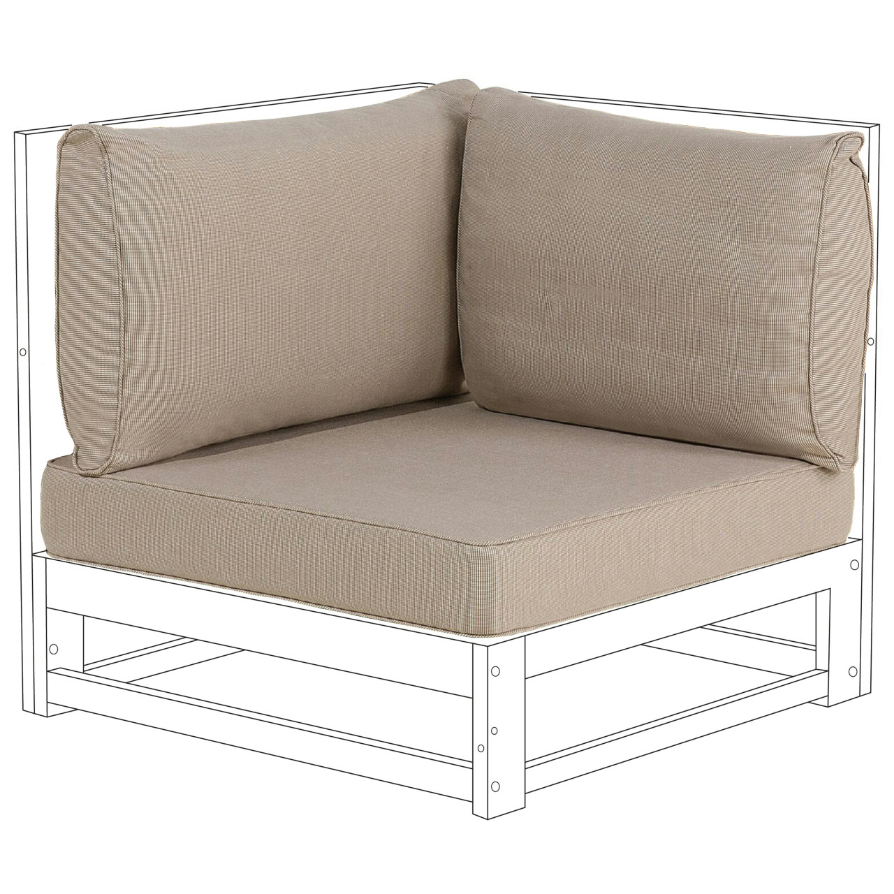 Conjunto de fundas de cojín Timor exterior poliéster beige