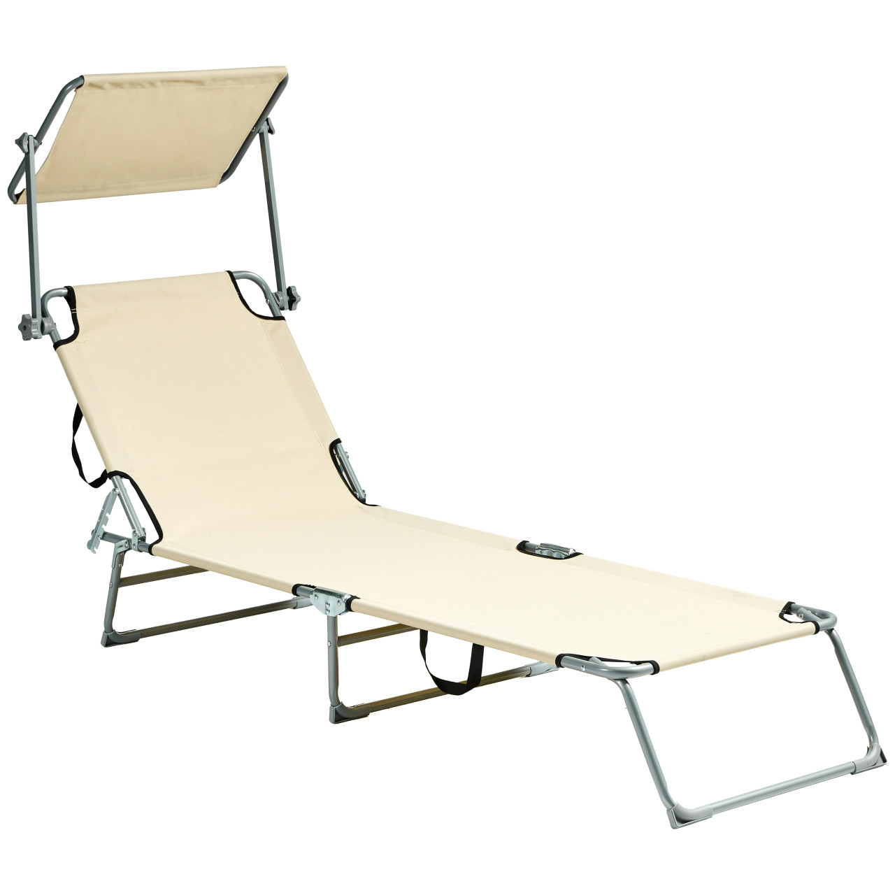 Tumbona plegable Foligno con toldo y respaldo ajustable