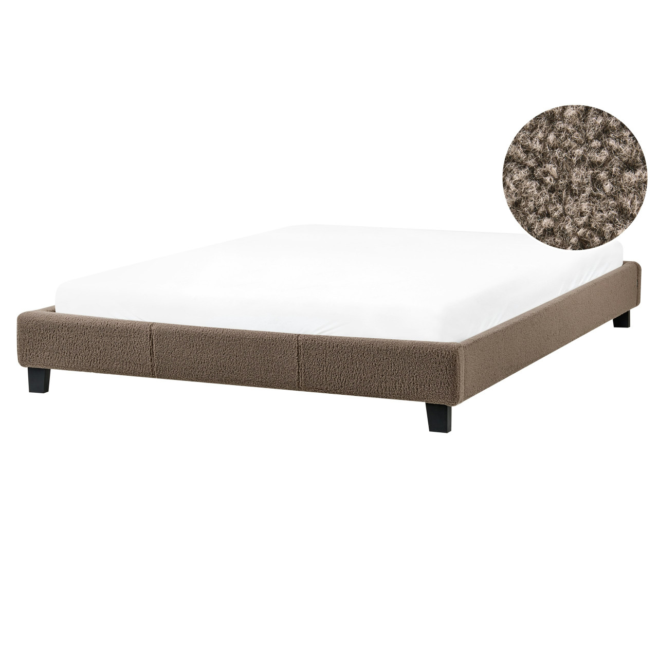 Cama sin cabecero Roanne bouclé beige