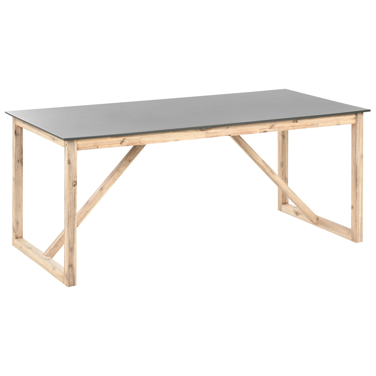 Mesa de jardín Notteri tablero de hormigón con patas de acacia