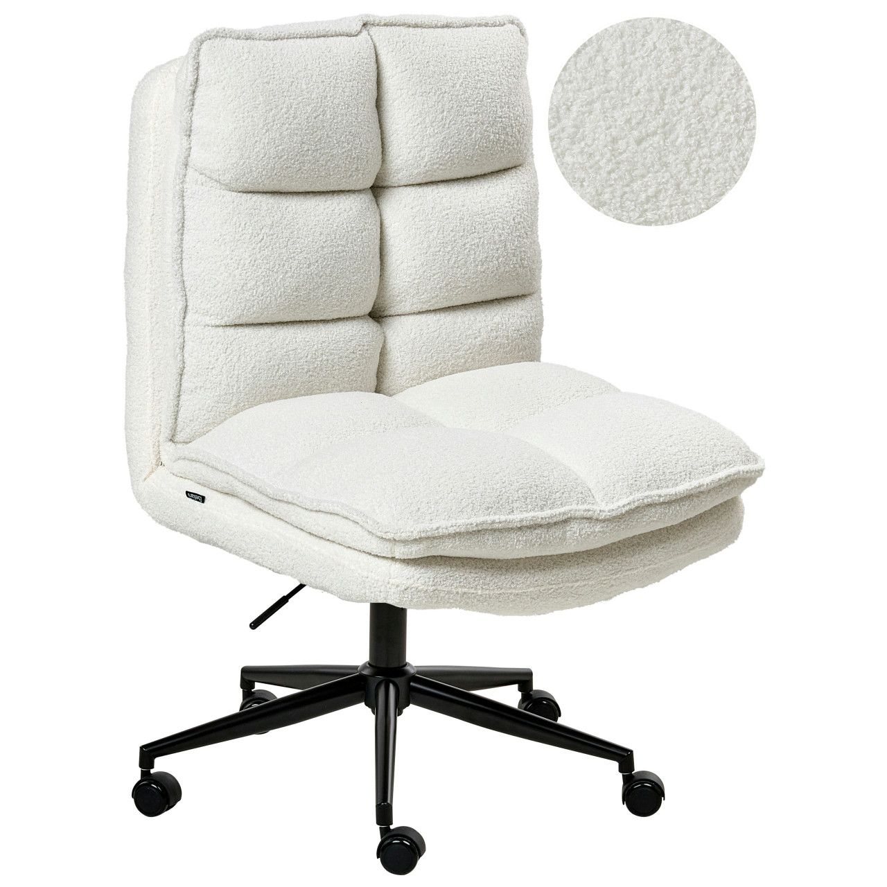 Silla De Oficina Beliani Addison De Bouclé Blanco 56x56x106
