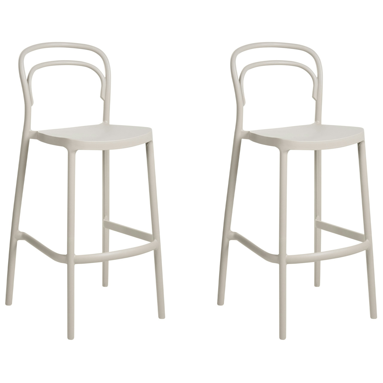 Set of 2 Porano polypropylene bar stools