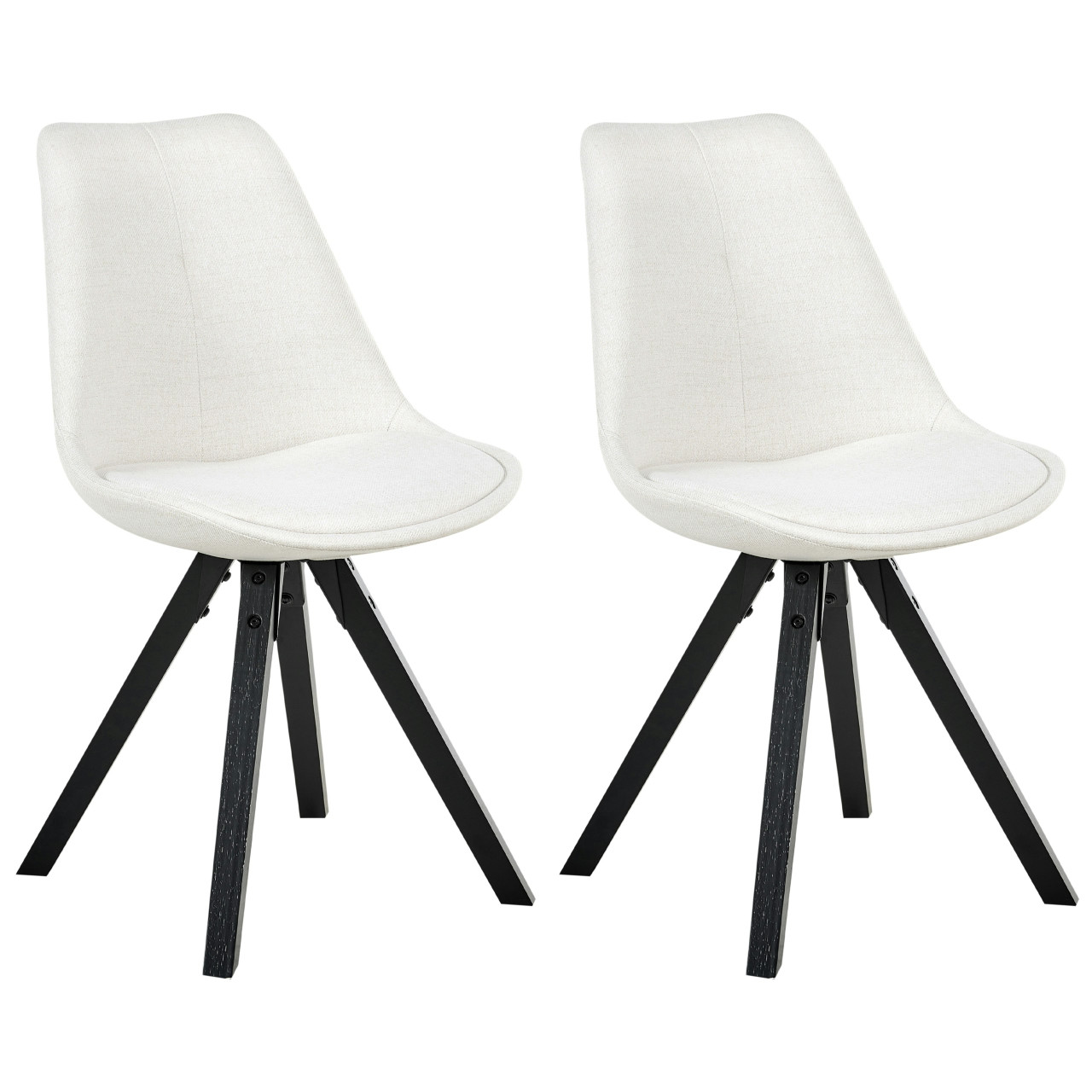Silla Hedley de comedor en tejido beige con base metálica