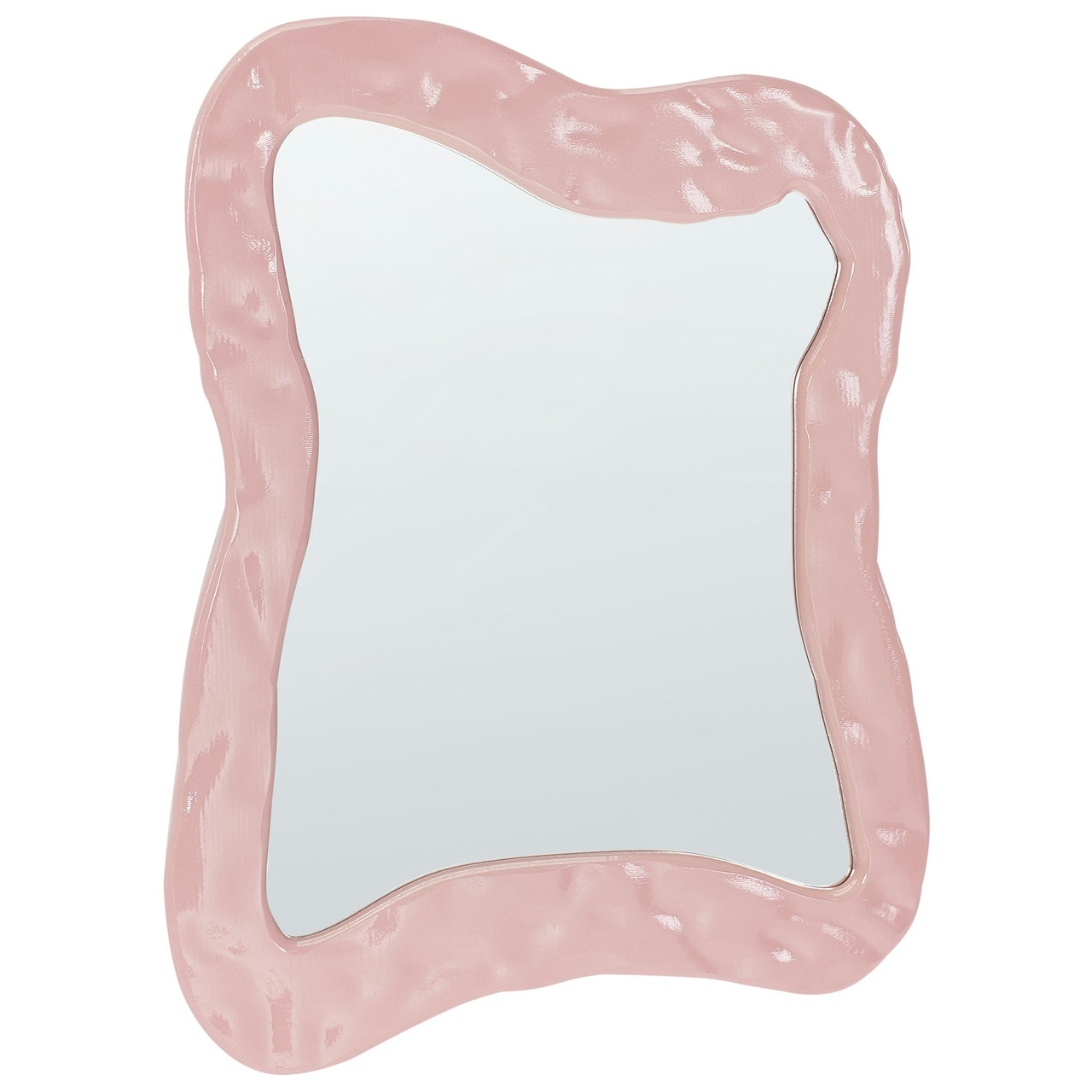 Espejo irregular en MDF pintado rosa 60x80