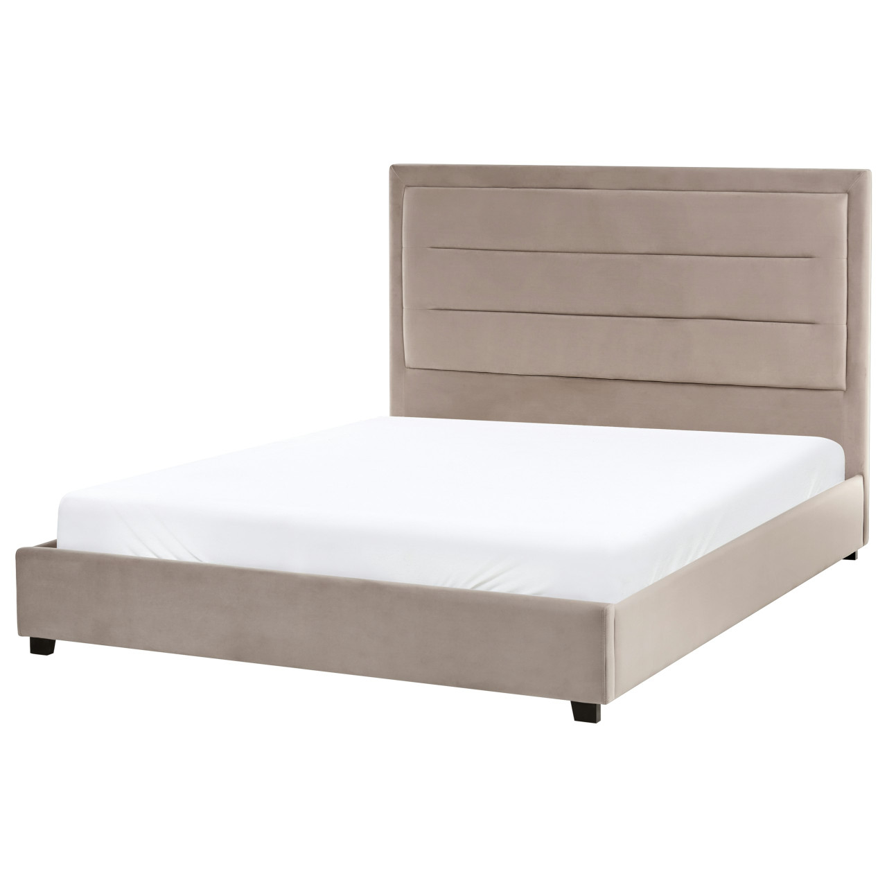 Cama Rouen de terciopelo con cabecero tapizado