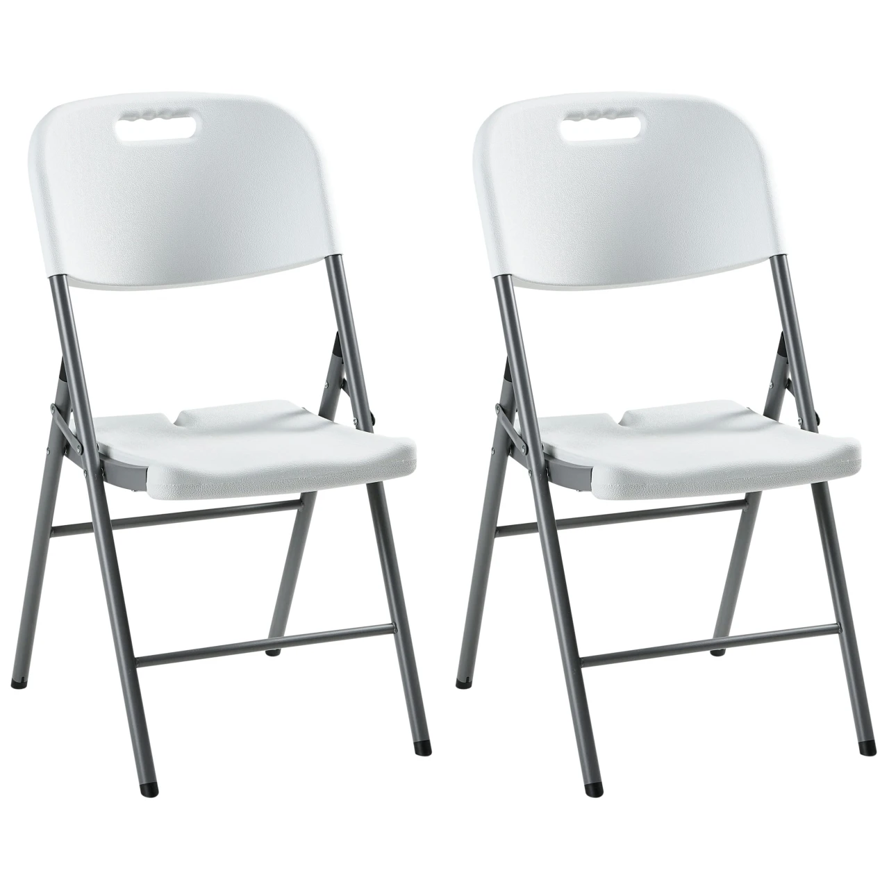 Set of 2 foldable garden chairs Cugnoli synthetic material white