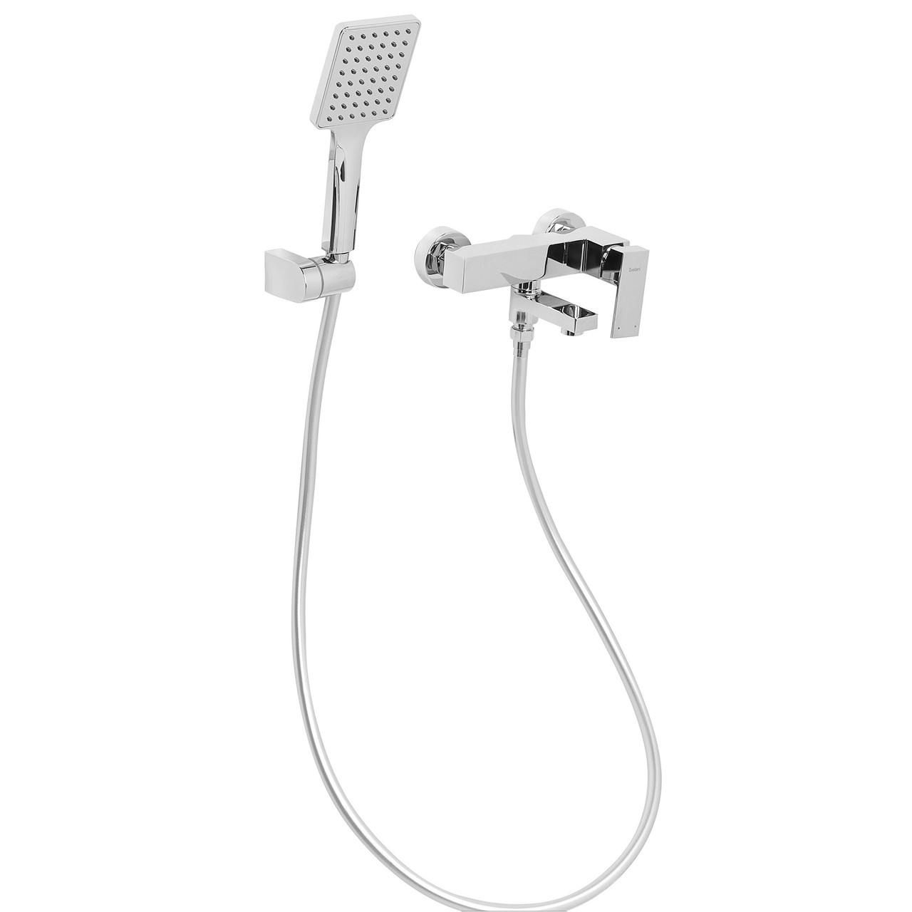 Mezclador empotrado monomando para bañera y ducha en latón cromado