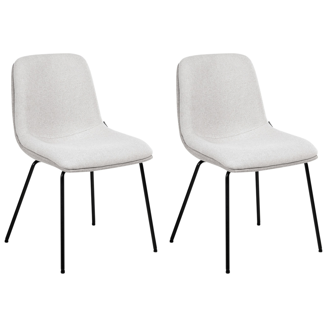 Silla comedor Lorida tejido gris claro sin brazos conjunto 2