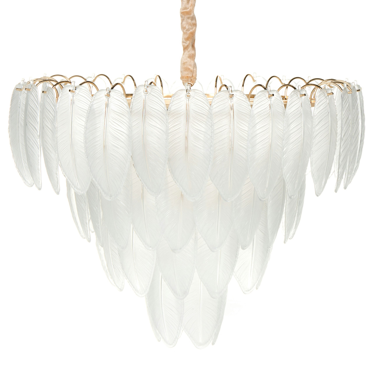 Mahaica chandelier glass ceiling lamp with iron frame, golden finish