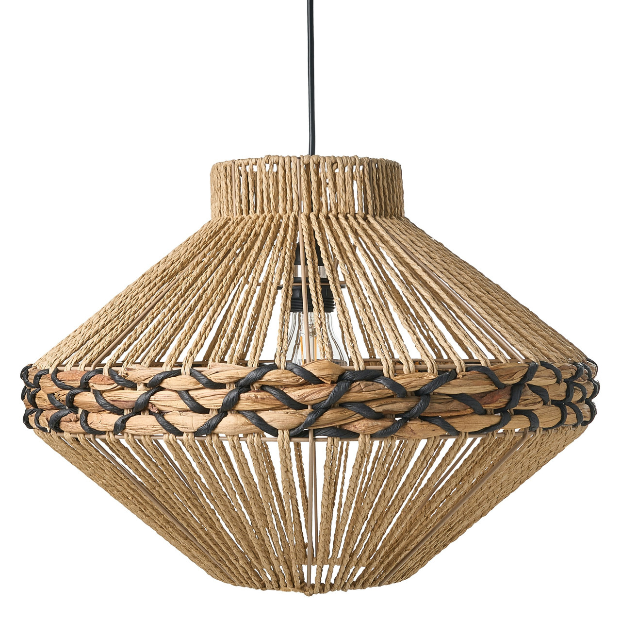 Rabacca hanging lamp in paper rope and water hyacinth