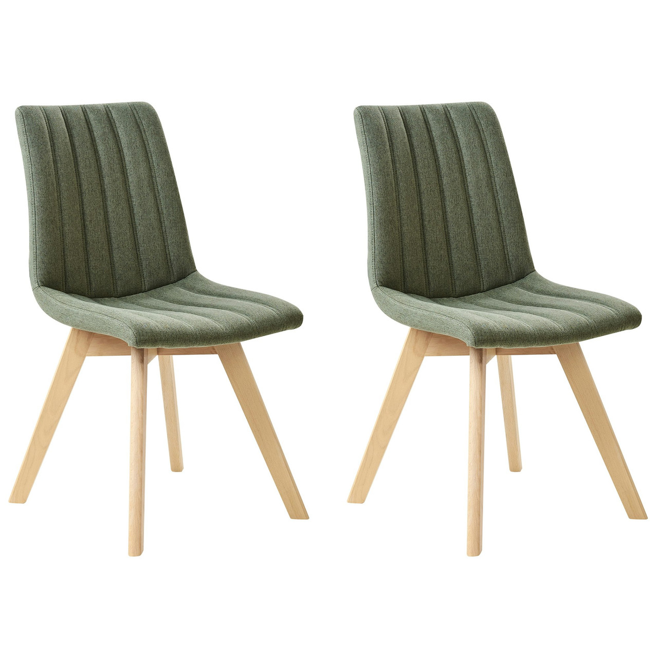 Conjunto 2 sillas Calgary tela verde patas haya
