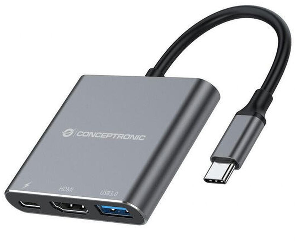 Adaptador USB-C 3 en 1 HDMI, USB-A 3.0 y USB-C PD 100W