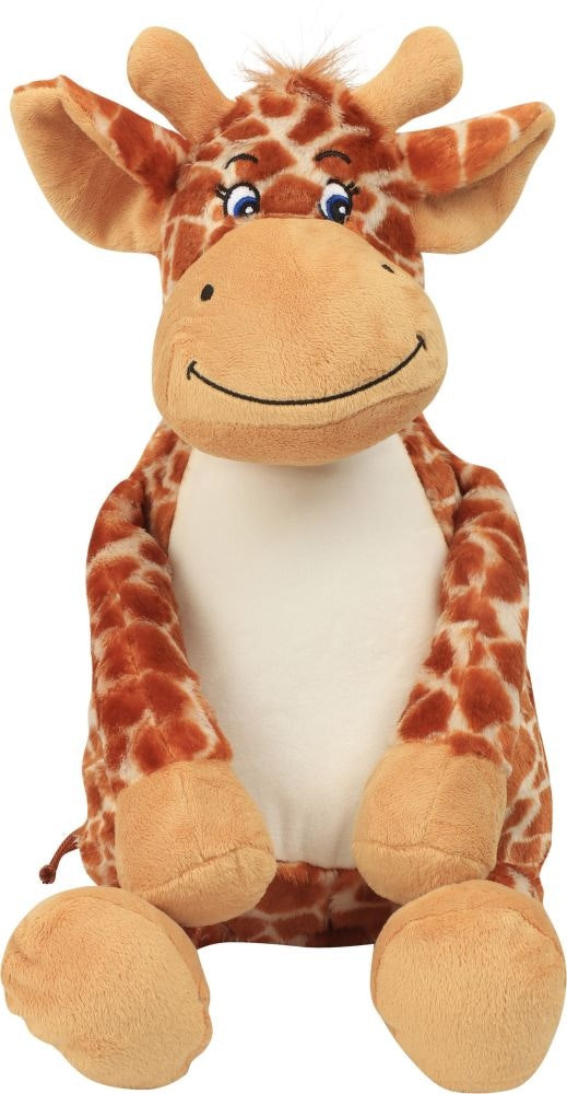 Peluche jirafa con cremallera de acceso para personalización