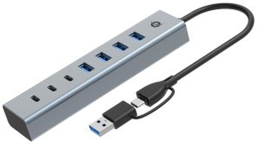 Hub USB 3.2 Gen 1 7 puertos (3x USB-C, 4x USB-A)