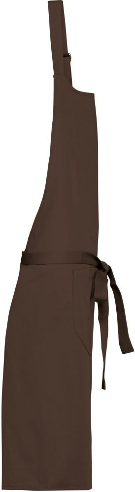 Delantal de algodón con bolsillo marrón
