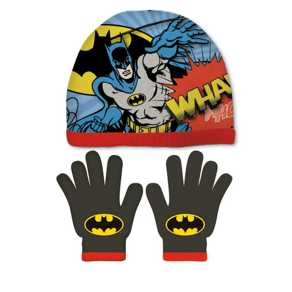 Conjunto gorro y guantes Batman en acrílico