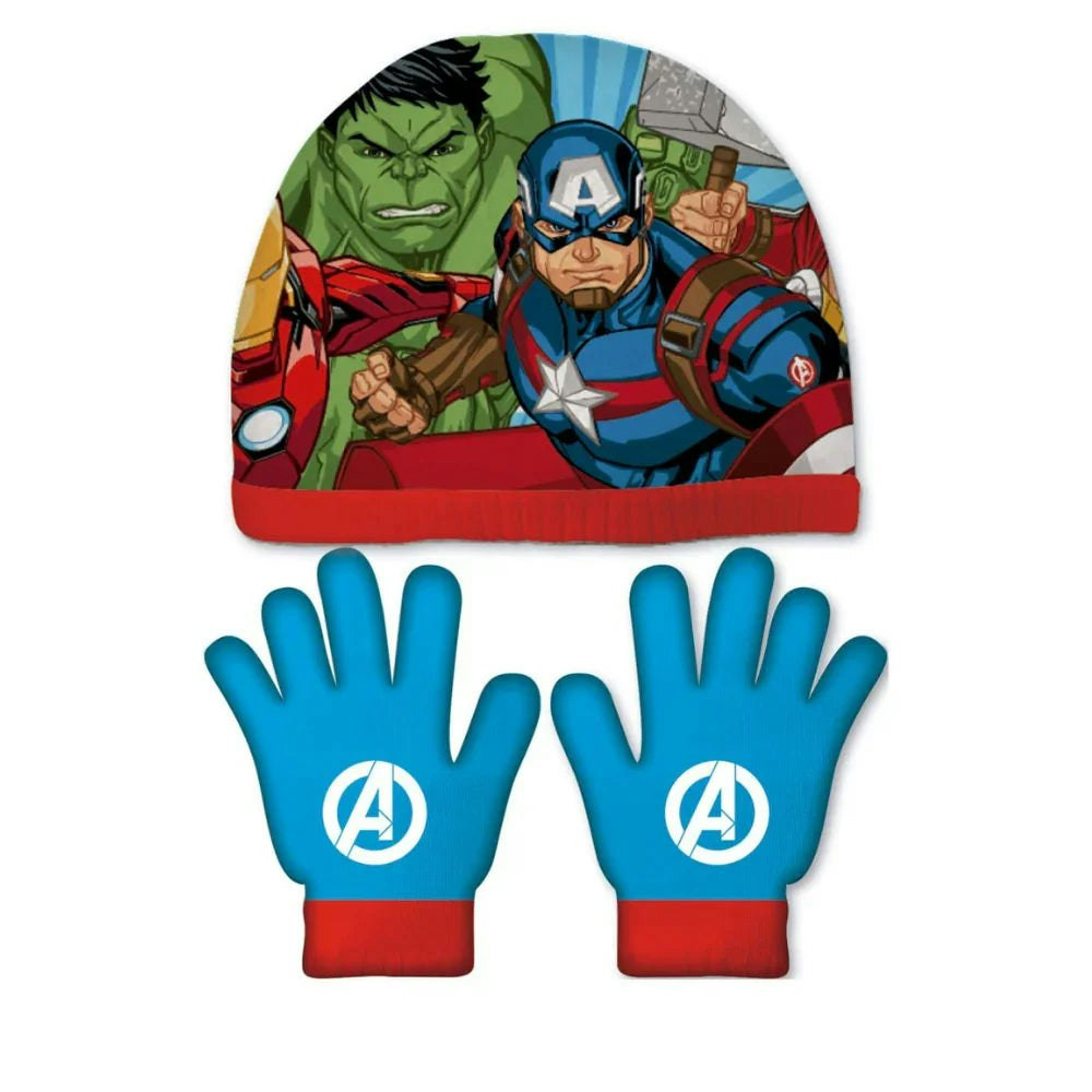 Avengers beanie and gloves set in acrylic