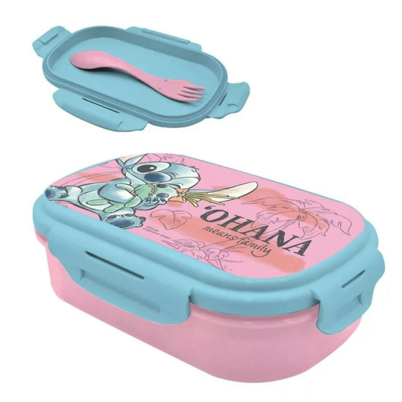 Stitch lunchbox with reusable cutlery