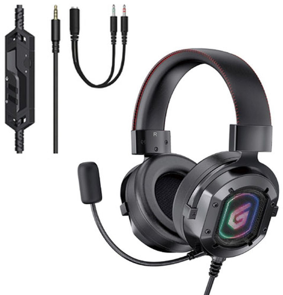 Gaming headphones ATHAN03B with mic and RGB LED - 3.5 mm connector