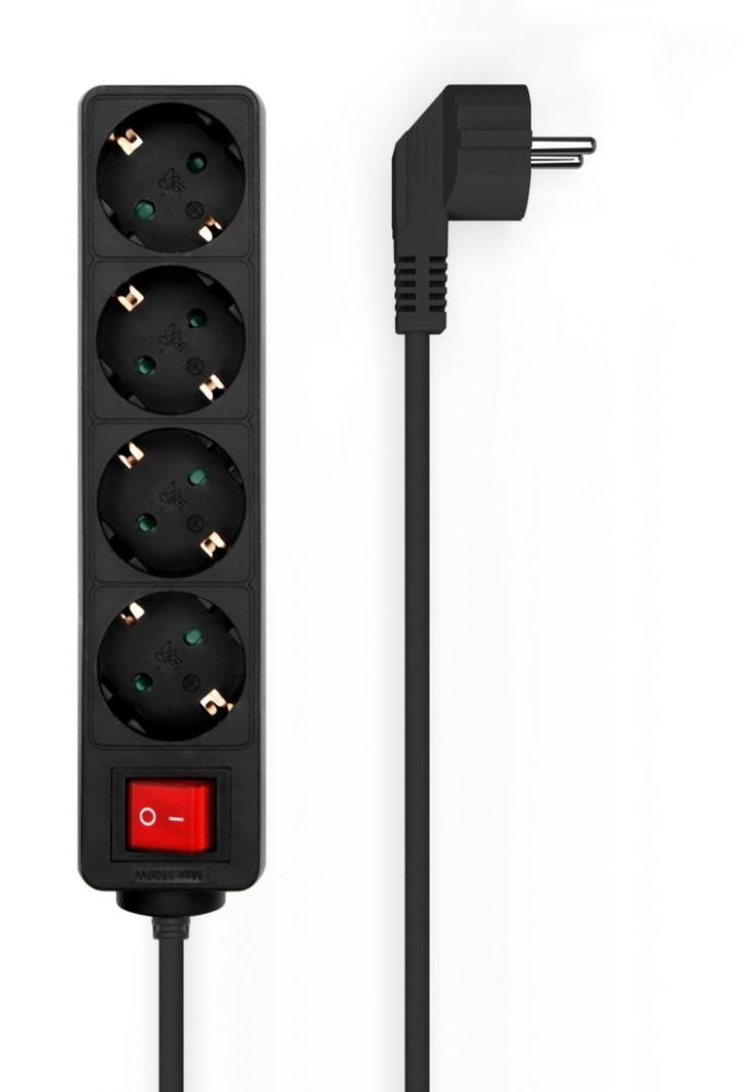 Regleta 4 tomas con interruptor y cable 3x1.5mm2 1,4 m