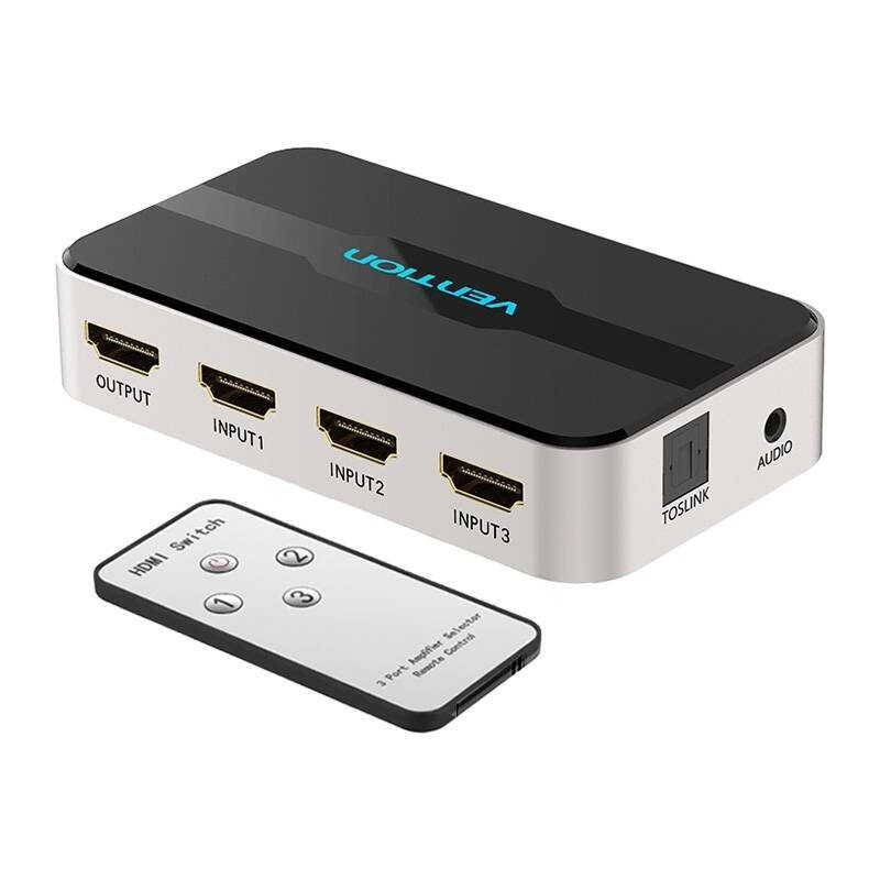 Switch Vention AFJH0 3 em 1 HDMI com Separaçao Audio