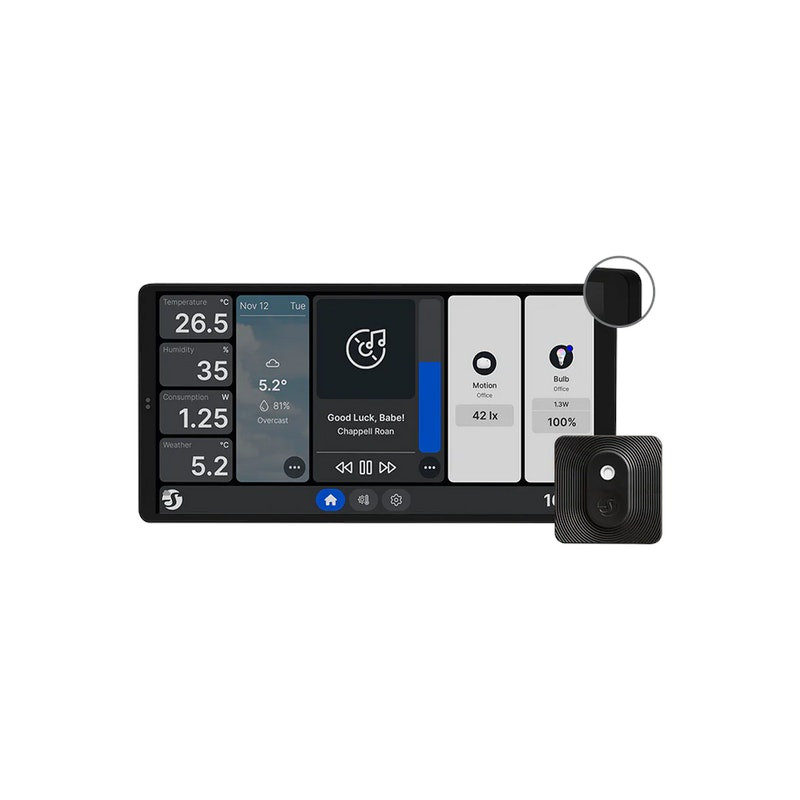 Painel de controle duplo Shelly Wall Display X2 WiFi/BLU (preto) + BLU H&T