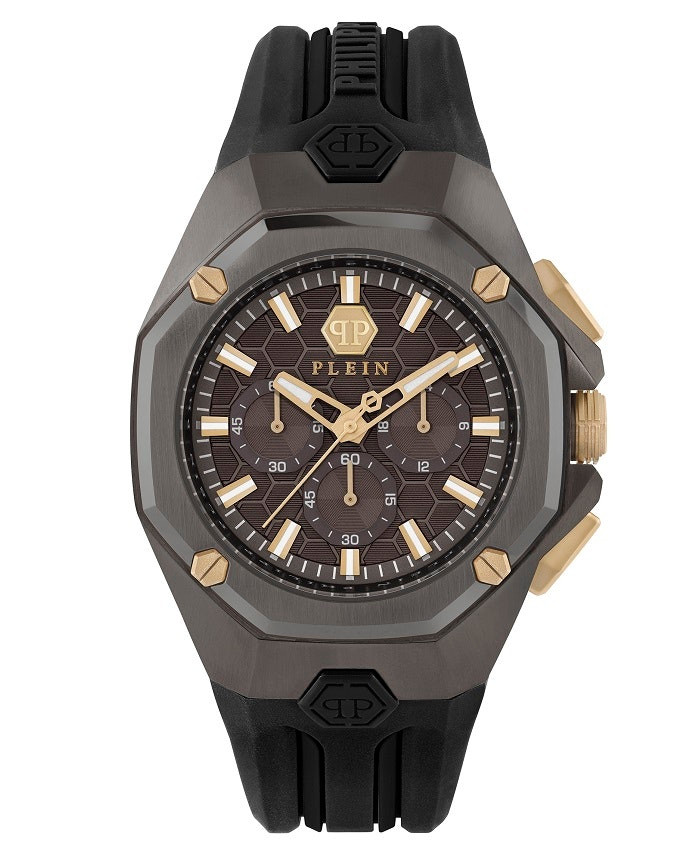Octagon Hyper Sport Chrono relógio aço com bracelete de silicone