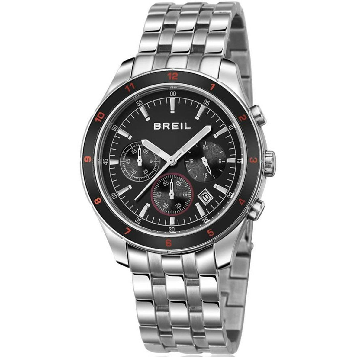 TW1221 stainless steel chronograph watch black dial