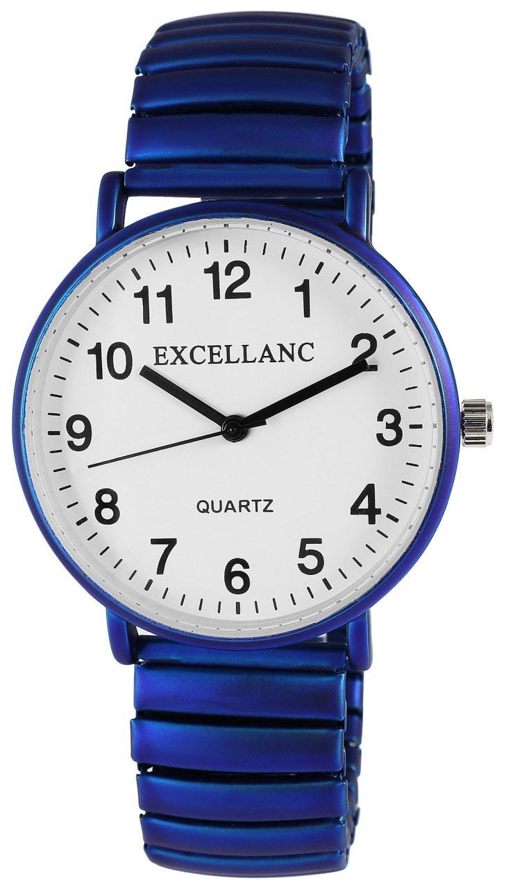 Reloj mujer pulsera metálica azul esfera blanca