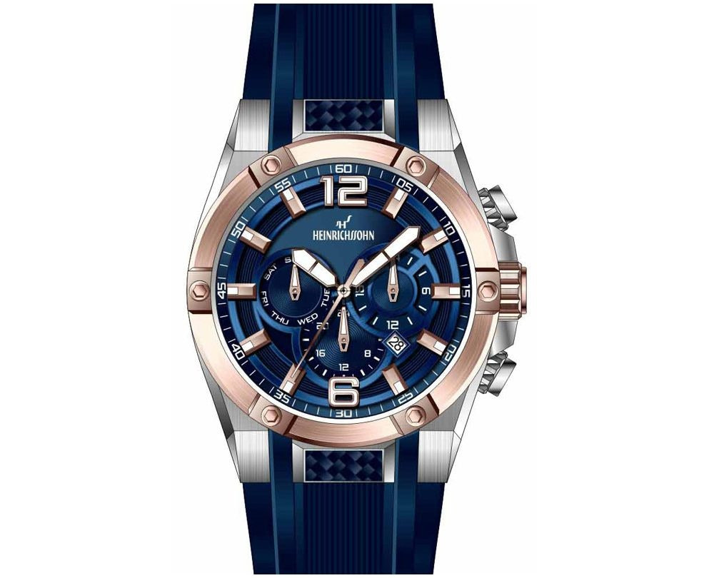 Reloj Aachen HS1011B acero y silicona esfera azul