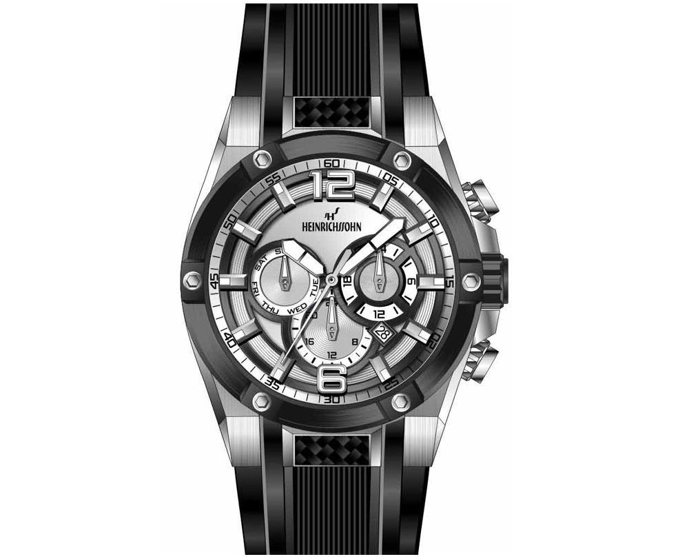 HS1011A multifunction watch stainless steel case silicone strap