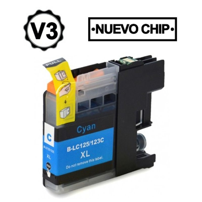 Tinteiro Compativel Quality BROTHER LC121XL LC123XL V3 Cyan