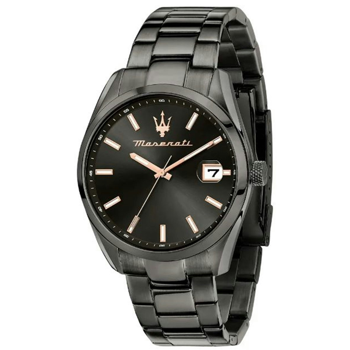 Attrazione analog stainless steel watch black dial