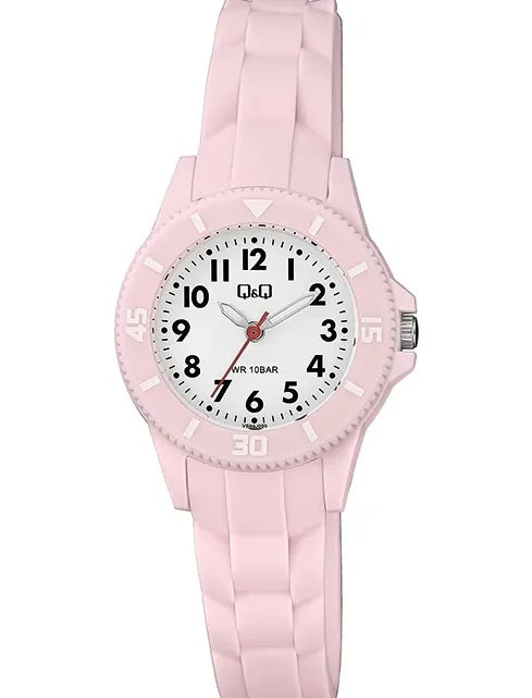 Round resin watch white dial water resistant 10 BAR