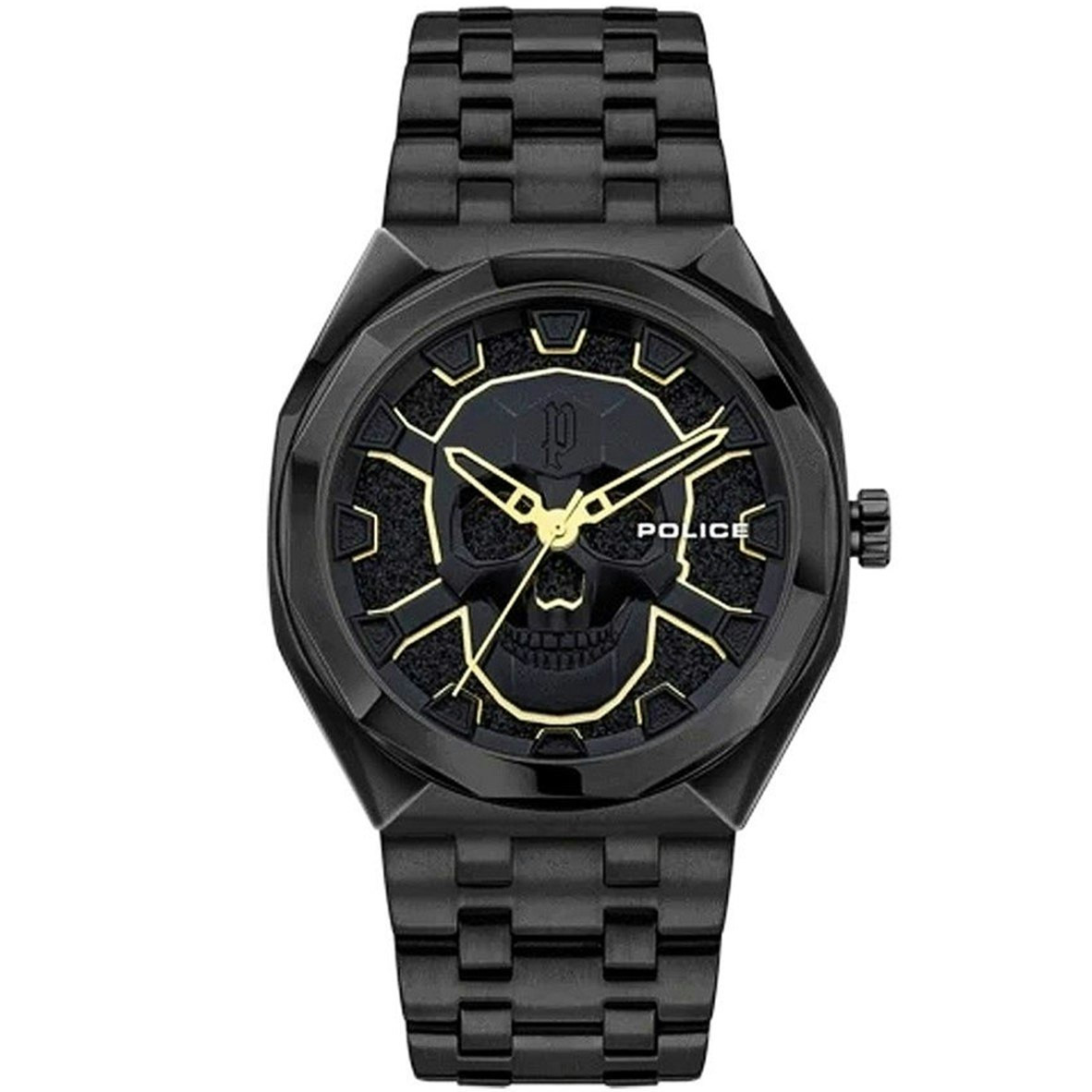 Reloj analógico acero inoxidable esfera negra