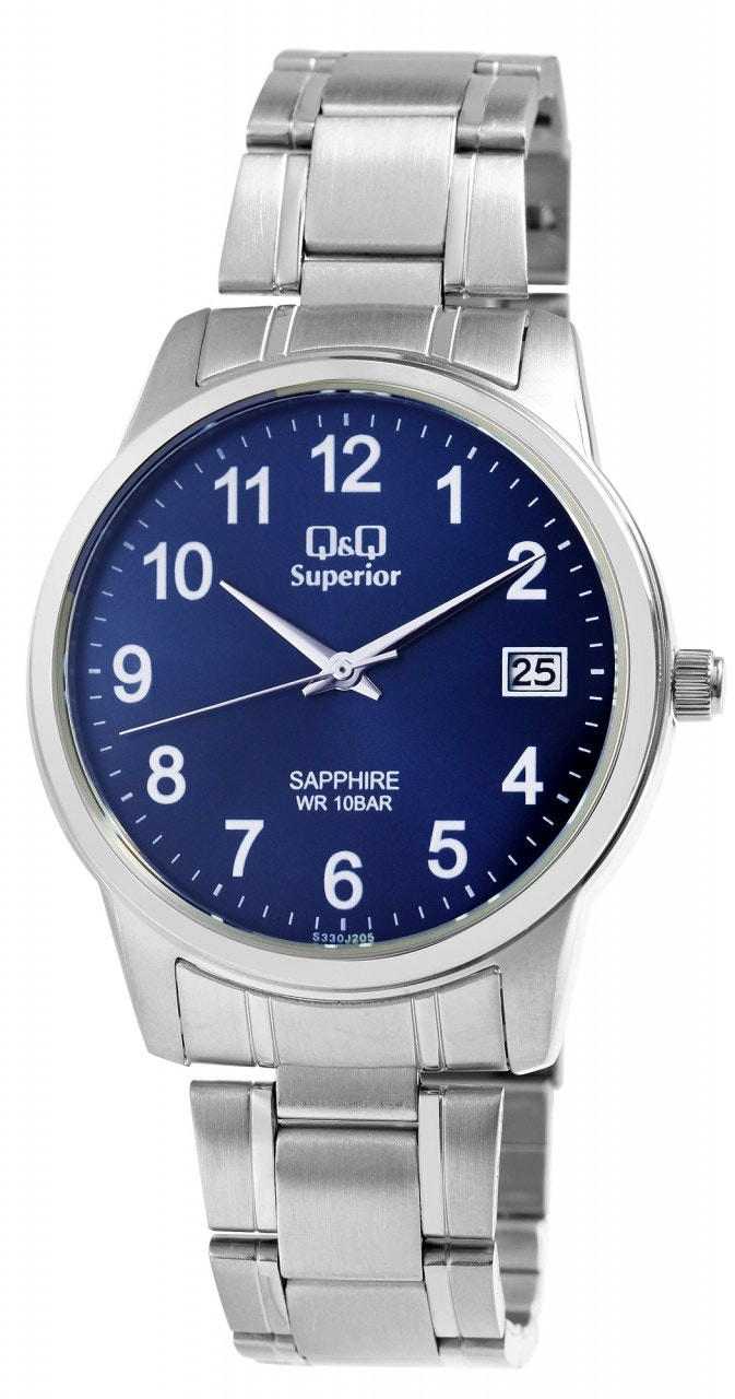 Reloj analógico acero inoxidable esfera azul