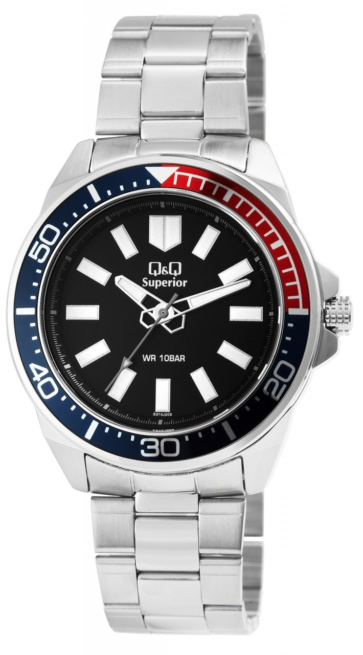 Reloj analógico acero inoxidable esfera negra