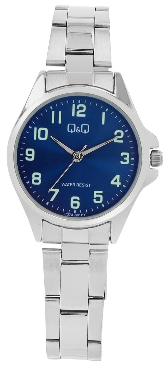 Reloj analógico acero inoxidable esfera azul Superluminova