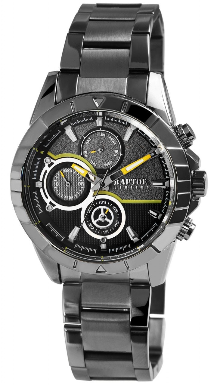 Reloj multifuncional para hombre pulsera acero inoxidable caja 44 mm