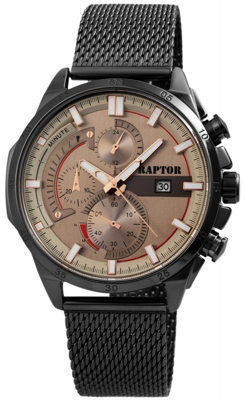 Reloj cronógrafo con brazalete milanesa de acero inoxidable