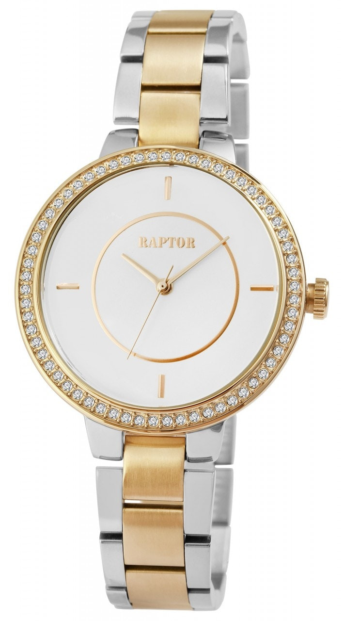 Reloj analógico mujer Maurin con brazalete de acero inoxidable y bisel con piedras