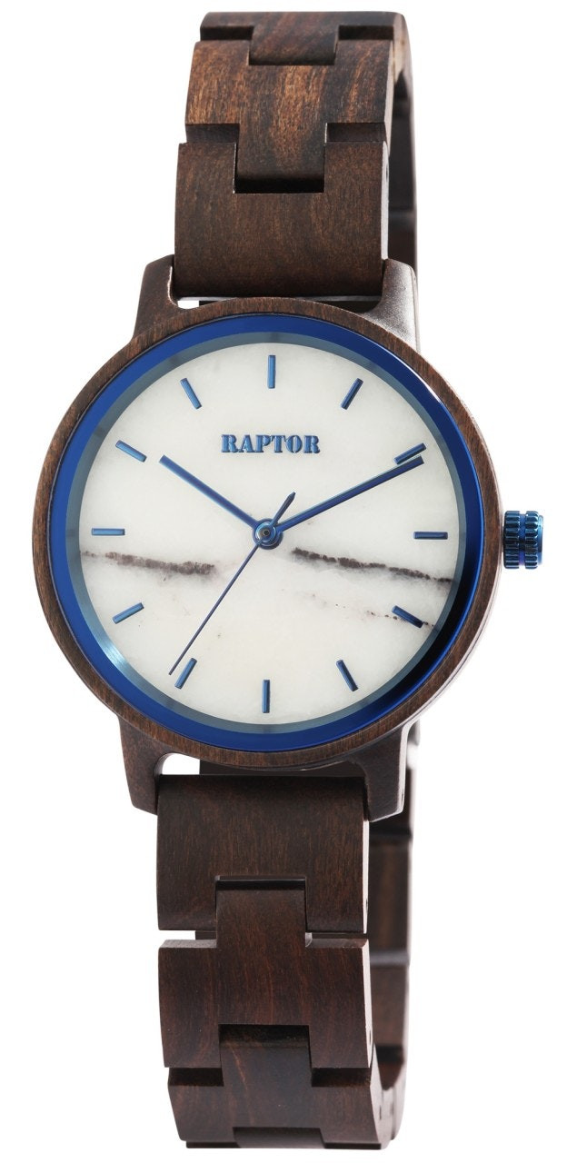 Reloj femenino de madera con movimiento Miyota y cristal mineral